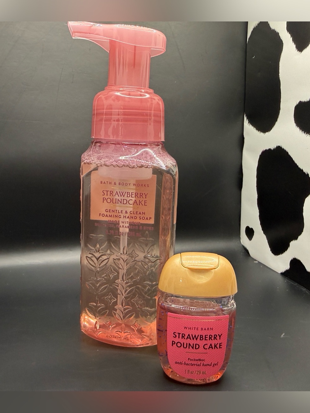 Bath & Body Works Strawberry Poundcake Pink Foaming Hand Soap & PocketBac Duo